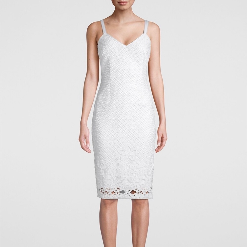 White House Black Market Eyelet Sheath Dress NWT - Picture 7 of 7